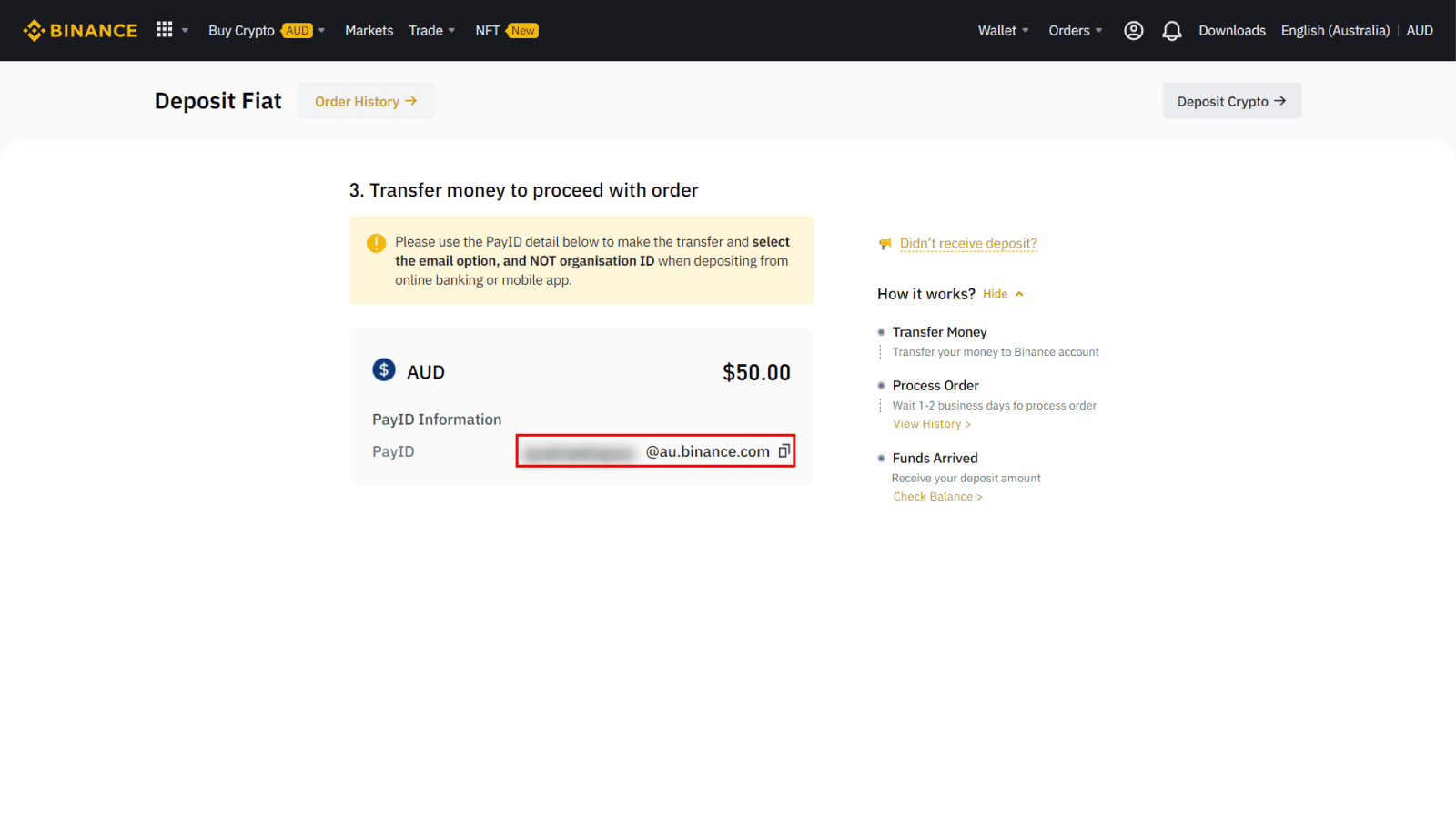 Kako položiti/povući AUD pomoću PayID/Osko na Binanceu putem web i mobilne aplikacije Kako položiti/povući AUD pomoću PayID/Osko na Binanceu putem web i mobilne aplikacije